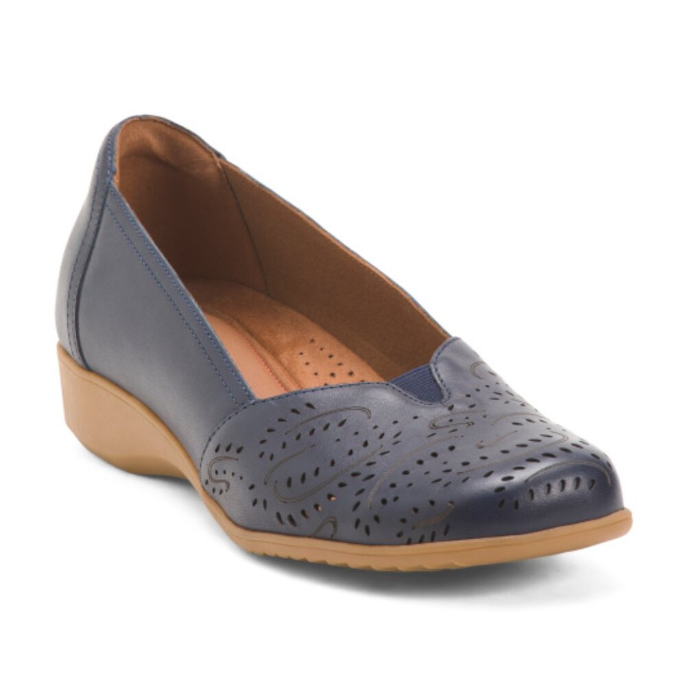 COBB HILL ROCKPORT Leather Rozie Comfort Wedges